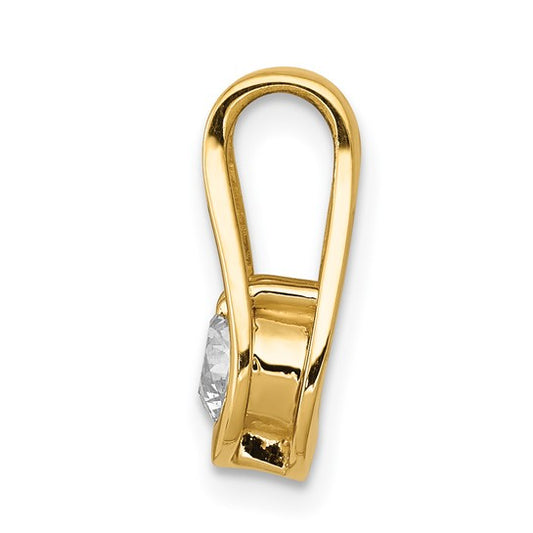 14kt Yellow Gold 4.7mm AA Diamond Teardrop Shape Slide Pendant