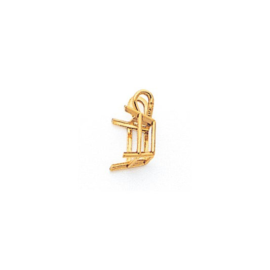 14kt Yellow Gold 8x6mm Emerald Cut Cubic Zirconia pendant