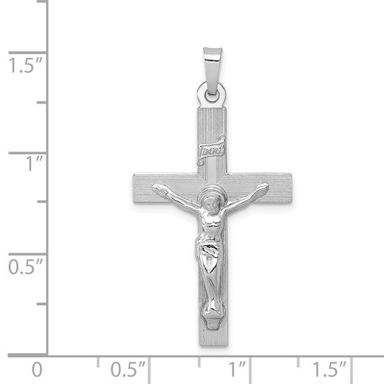 14kt White Gold INRI Crucifix Charm