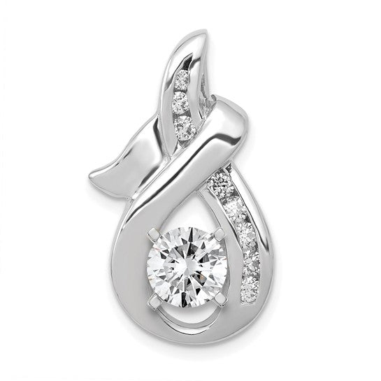 14kt White Gold AA Diamond Semi-mount Peg Slide