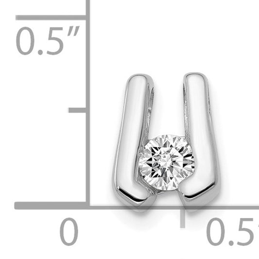 14kt White Gold AAA 3.75mm Diamond Slide