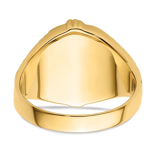 14kt Yellow Gold Men's Polished and Textured Masonic Ring Mounting