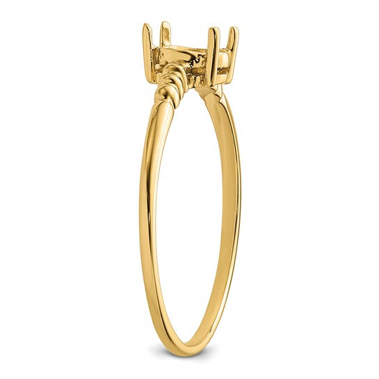 14kt Yellow Gold 6x4mm Oval Gemstone Ring Mounting