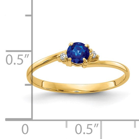 14kt Yellow Gold 4mm Sapphire AA Diamond ring
