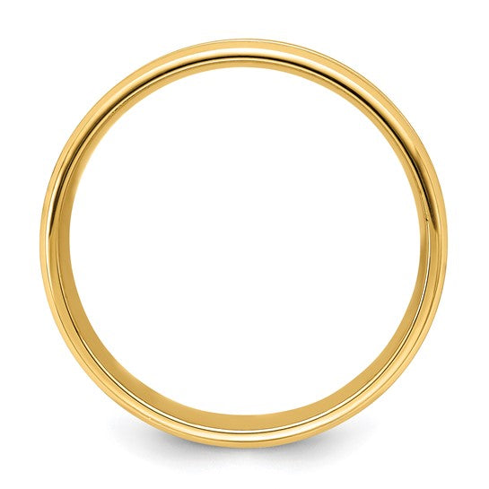 14kt Yellow Gold 6mm Lightweight Comfort Fit Brushed Satin with Center Groove Wedding Band Size 13.5