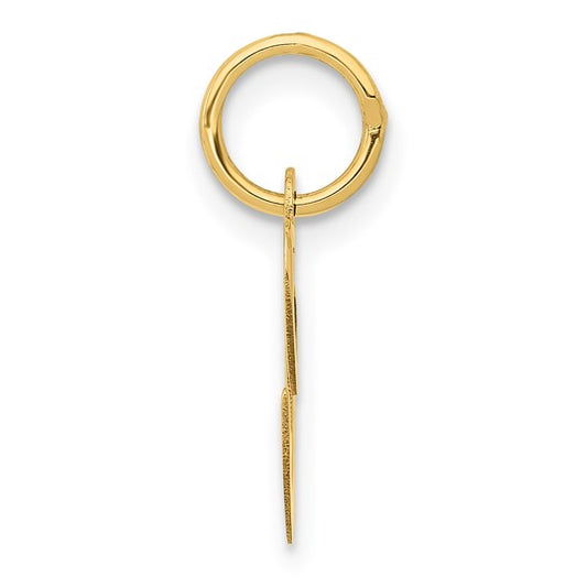 14KT Yellow Gold Small Fancy Script Letter C Initial Charm