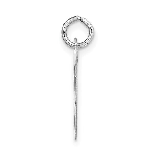 14kt White Gold Medium Script Letter F Initial Charm
