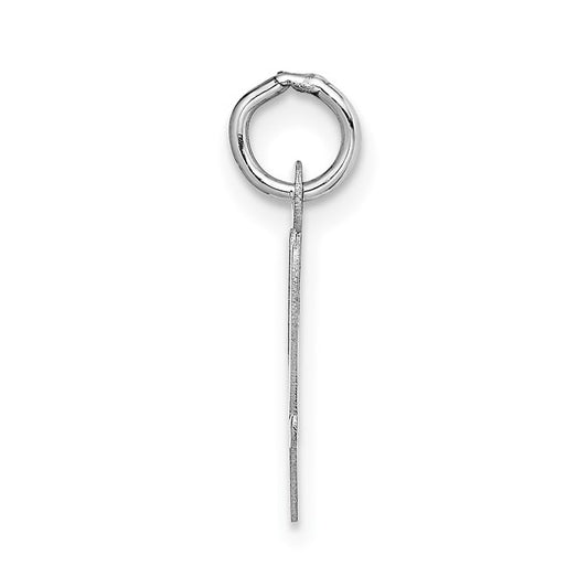 14kt White Gold Medium Script Letter W Initial Charm