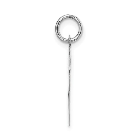 14kt White Gold Large Script Letter E Initial Charm