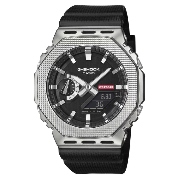 Men's Casio G-Shock G-Steel Analog/Digital Watch with Black Dial and Black Resin Strap (Model: GM2100M-1A)