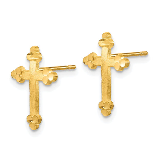 10kt Yellow Gold Cross post Earrings
