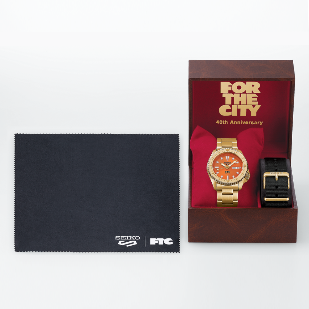 Seiko 5 Sports HDB012 x FTC 40th Anniversary Limited Edition – Orange Dial, Gold Tone