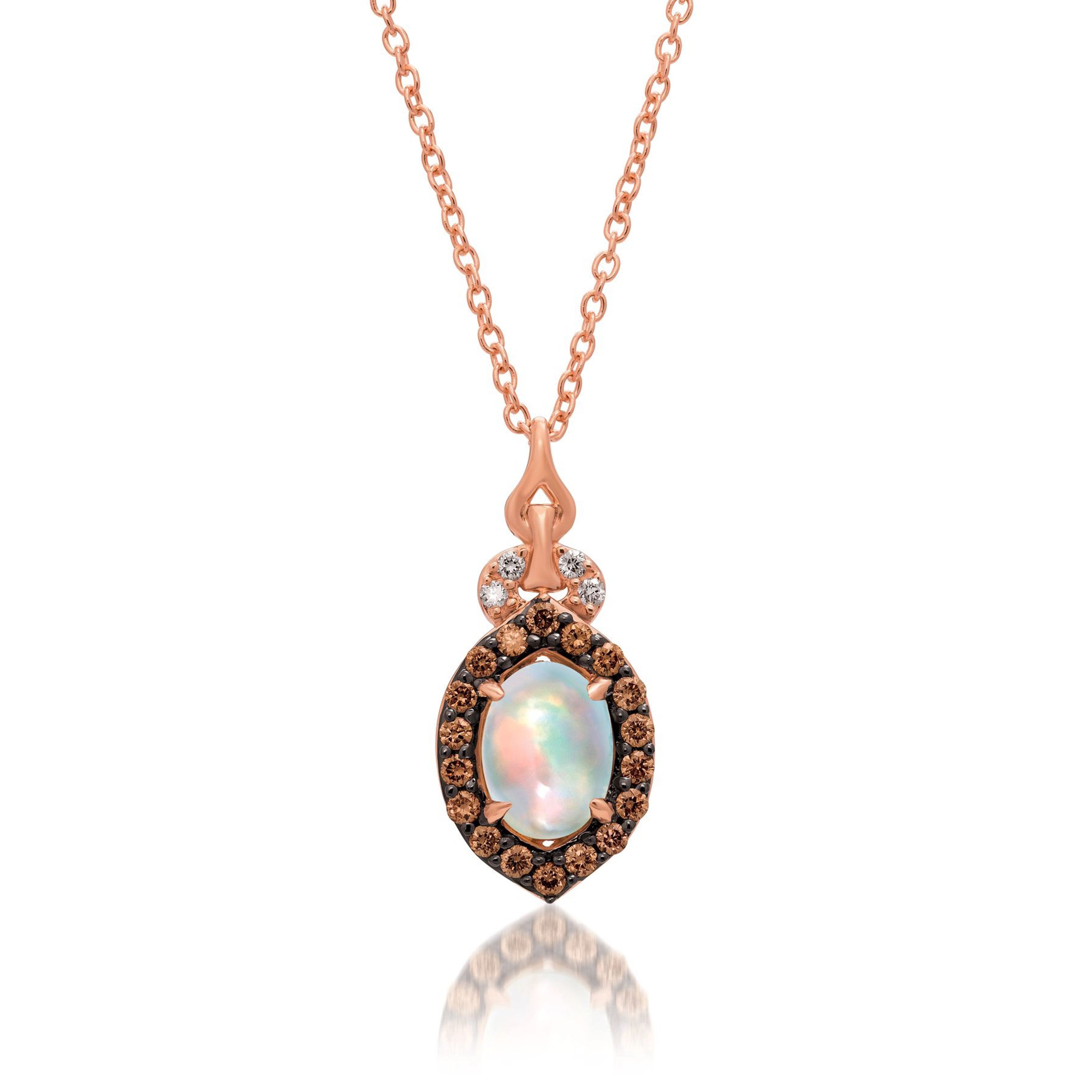 Le Vian 14K Strawberry Gold® Pendant | Neopolitan Opal® 3/8 cts. | Chocolate diamonds® 1/6 cts., Vanilla diamonds® cts.