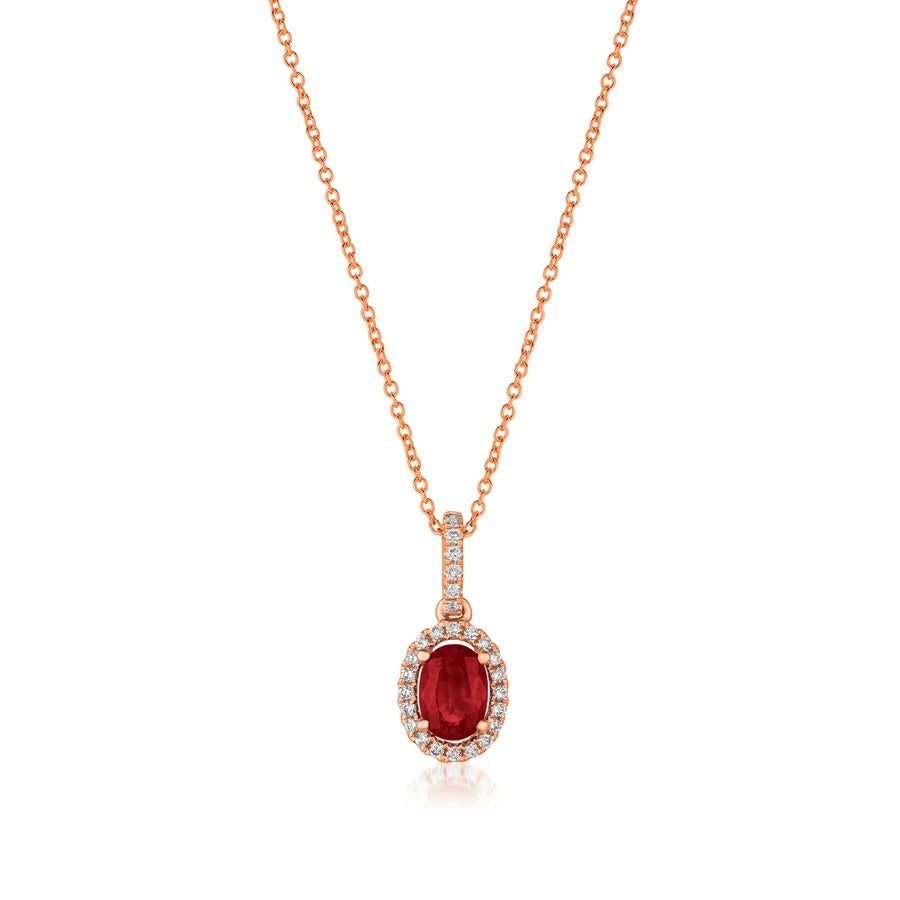 Le Vian 14K Strawberry Gold® Pendant | Passion Ruby® 3/8 cts. | Vanilla diamonds® 1/10 cts.