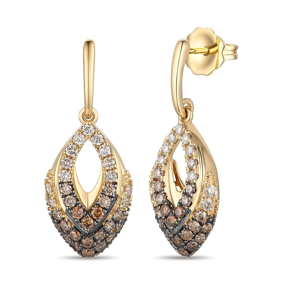 Le Vian 14K Honey Gold™ Earrings | Chocolate ombré® diamonds 5/8 cts.