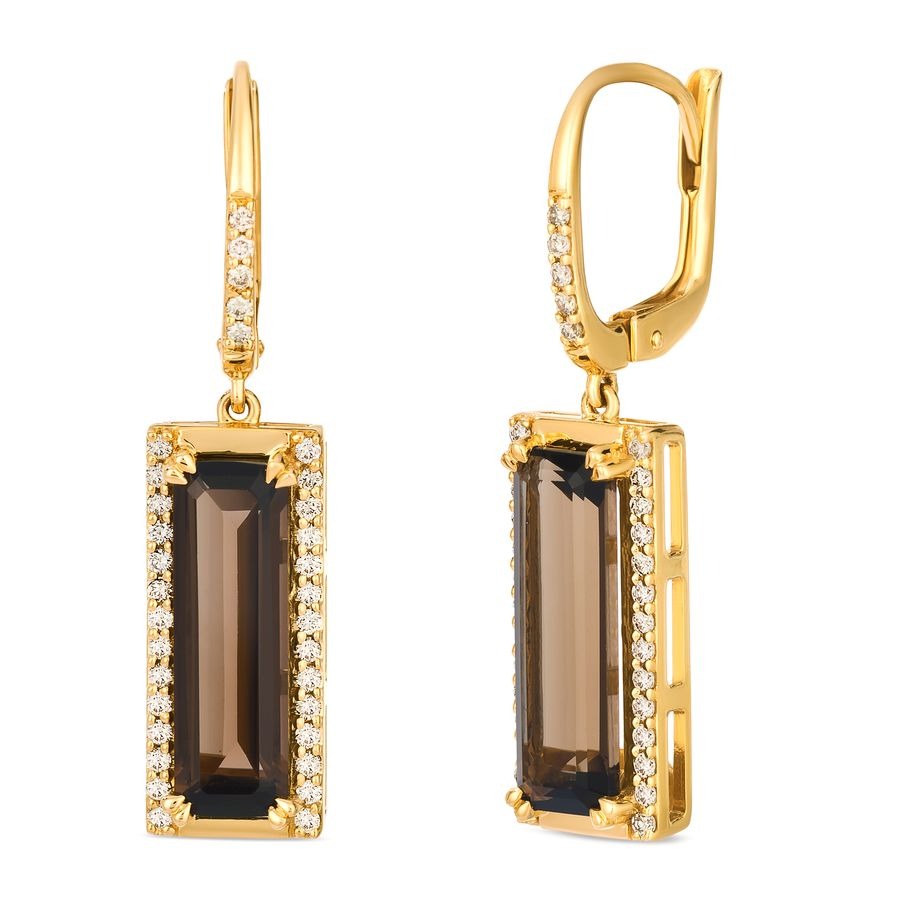 Le Vian 14K Honey Gold™ Earrings | Chocolate Quartz® 4 5/8 cts. | Nude diamonds™ 3/8 cts.