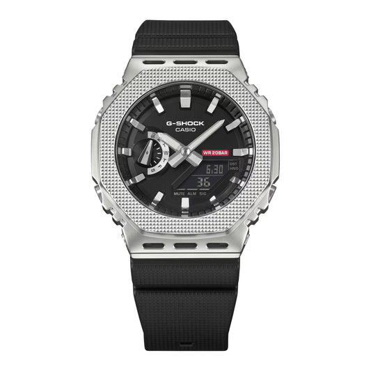 Men's Casio G-Shock G-Steel Analog/Digital Watch with Black Dial and Black Resin Strap (Model: GM2100M-1A)