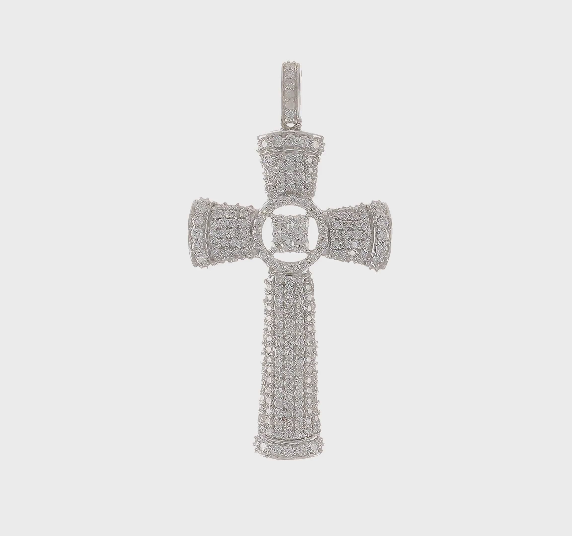 14kt White Gold Diamond Cross Pendant
