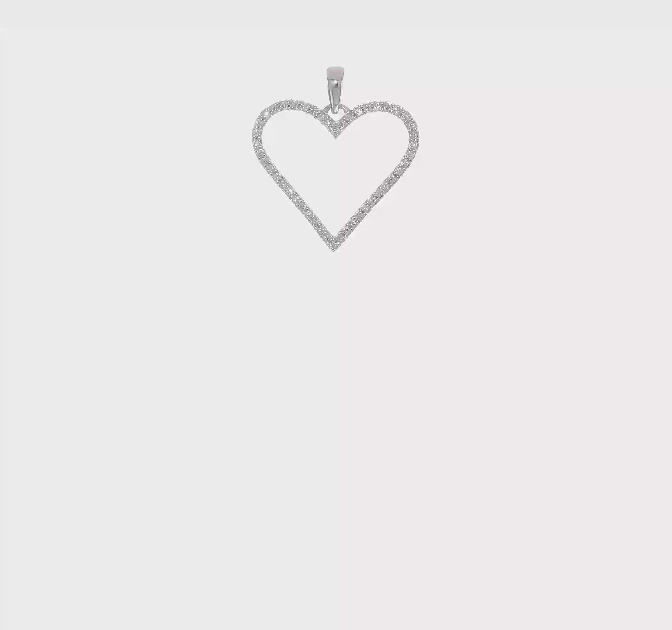 14kt White Gold 1/6ct. Diamond Heart Pendant