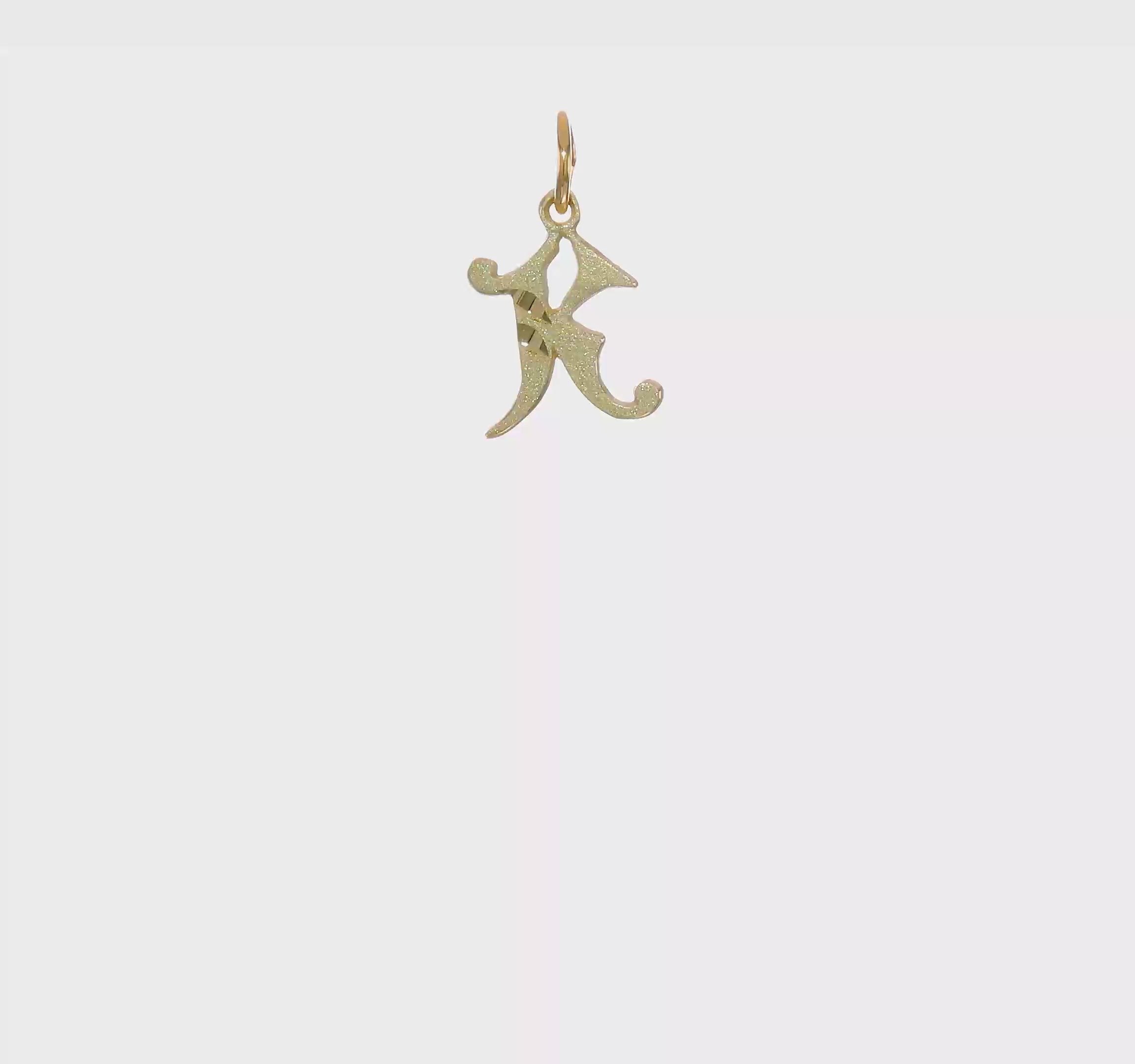 10kt Yellow Gold Initial K Charm