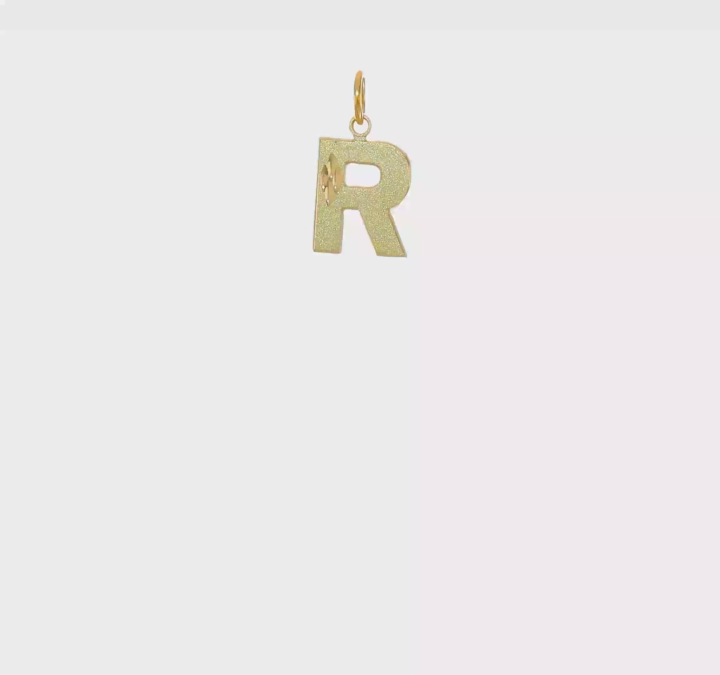 10kt Yellow Gold Initial R Charm