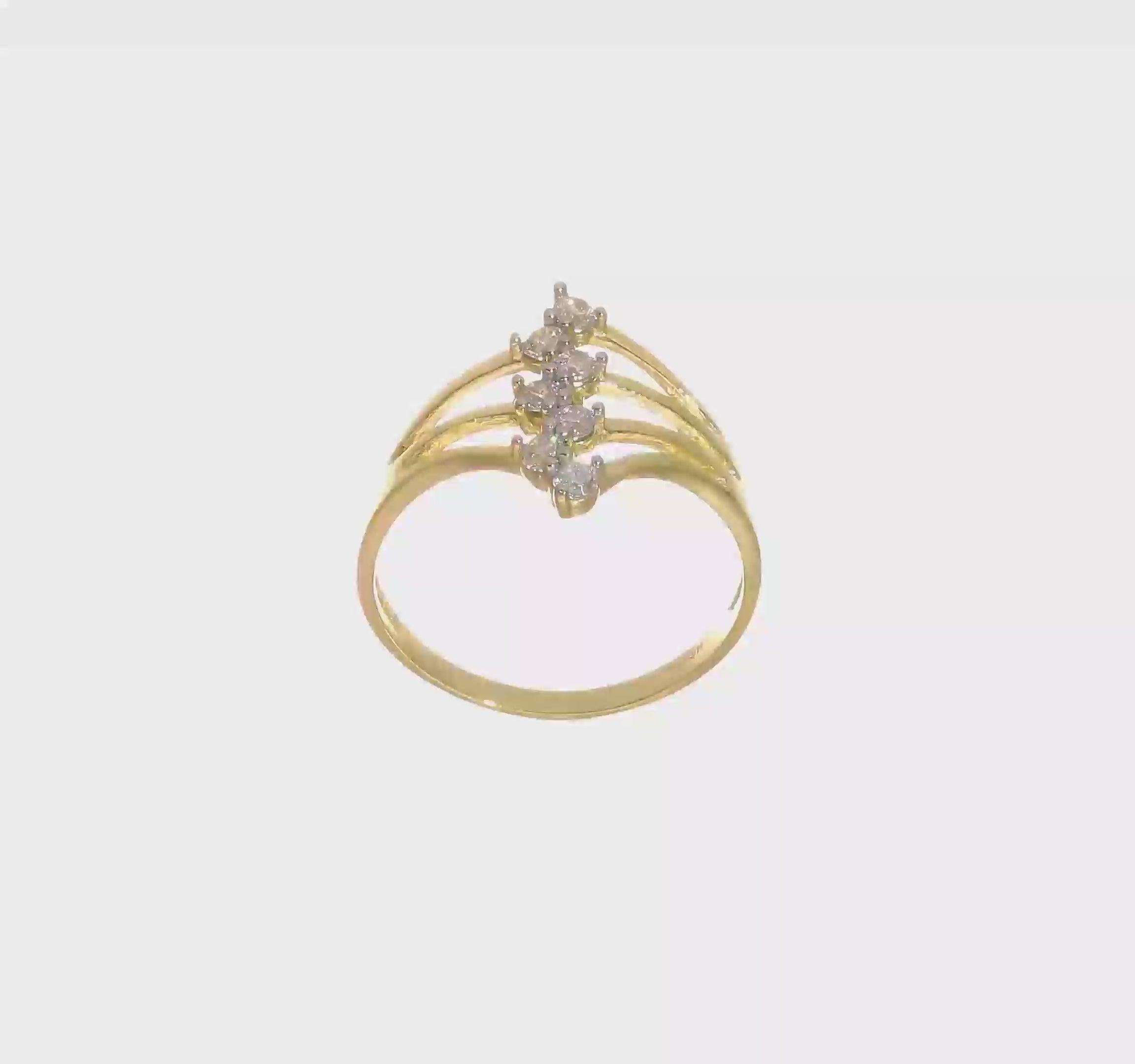 10KT Yellow Gold CZ 7-Stone Ring