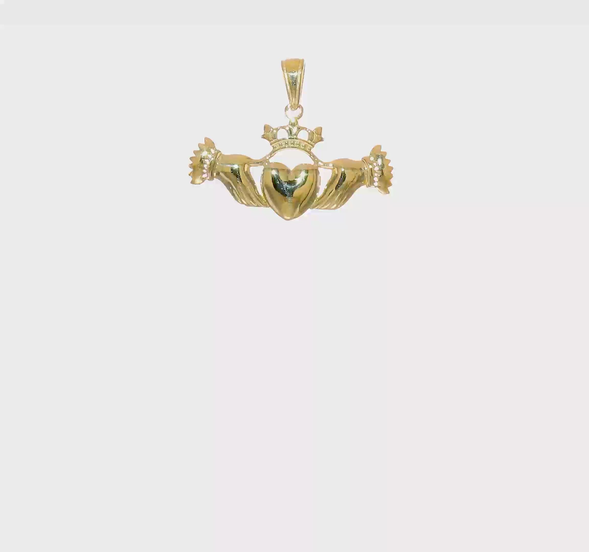 10kt Yellow Gold Polished Claddagh Pendant