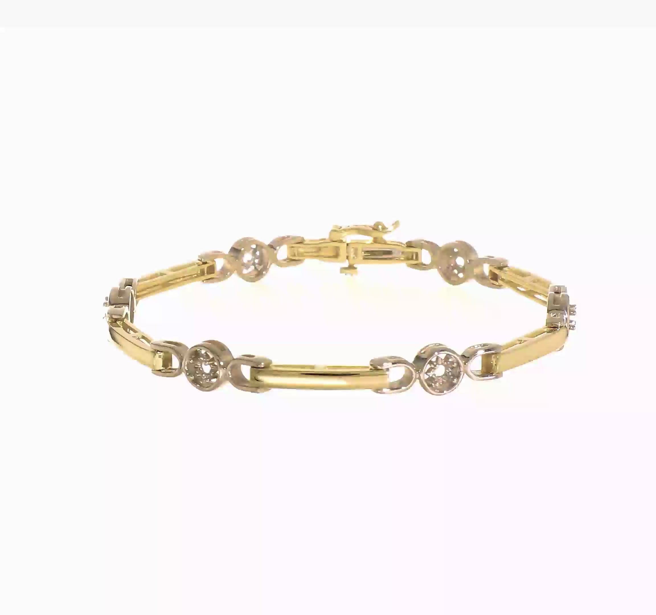 14kt Two-tone 2.75mm Diamond Tennis Bracelet Mounting