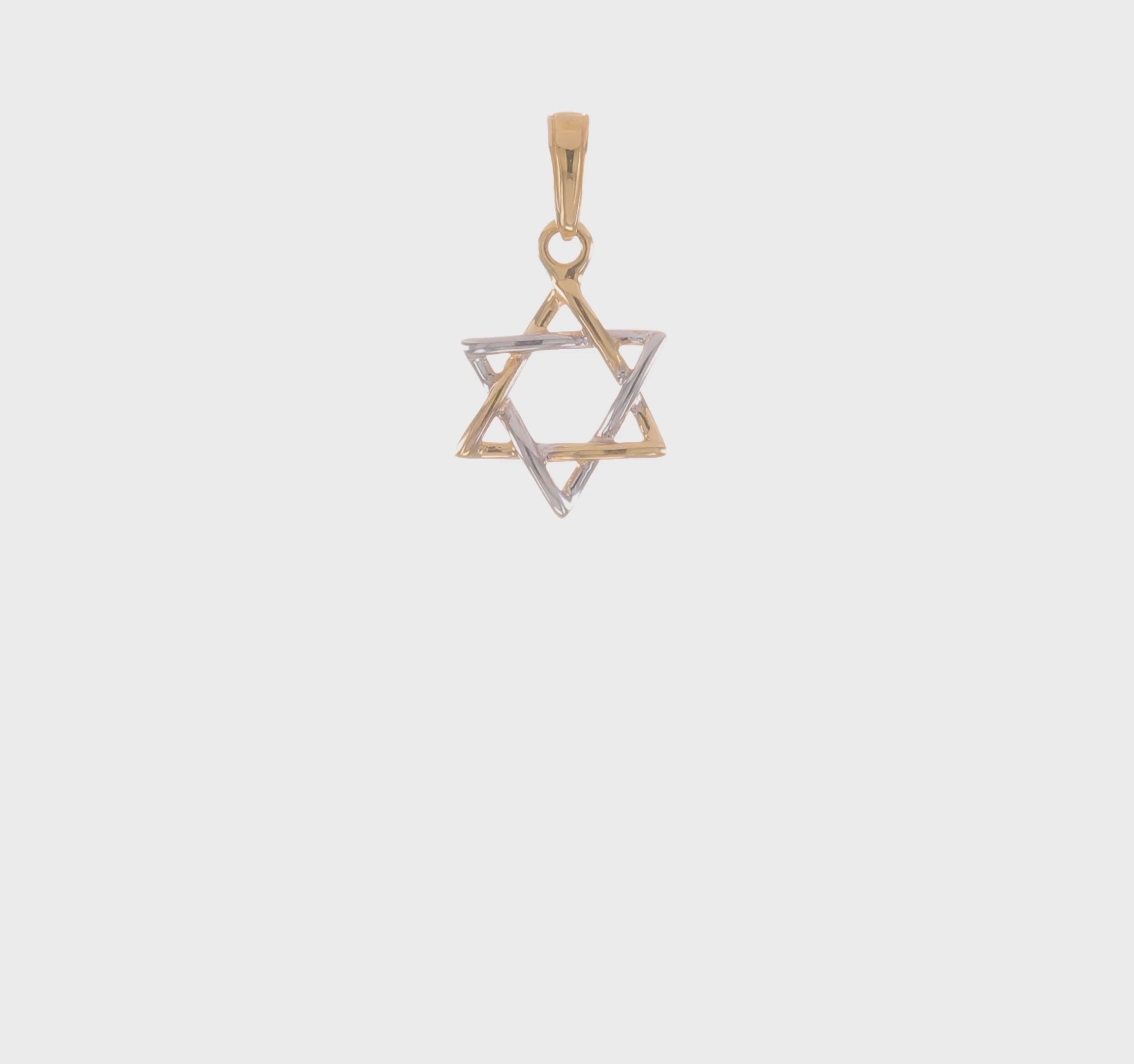 14kt Two-tone Polished Star of David Pendant