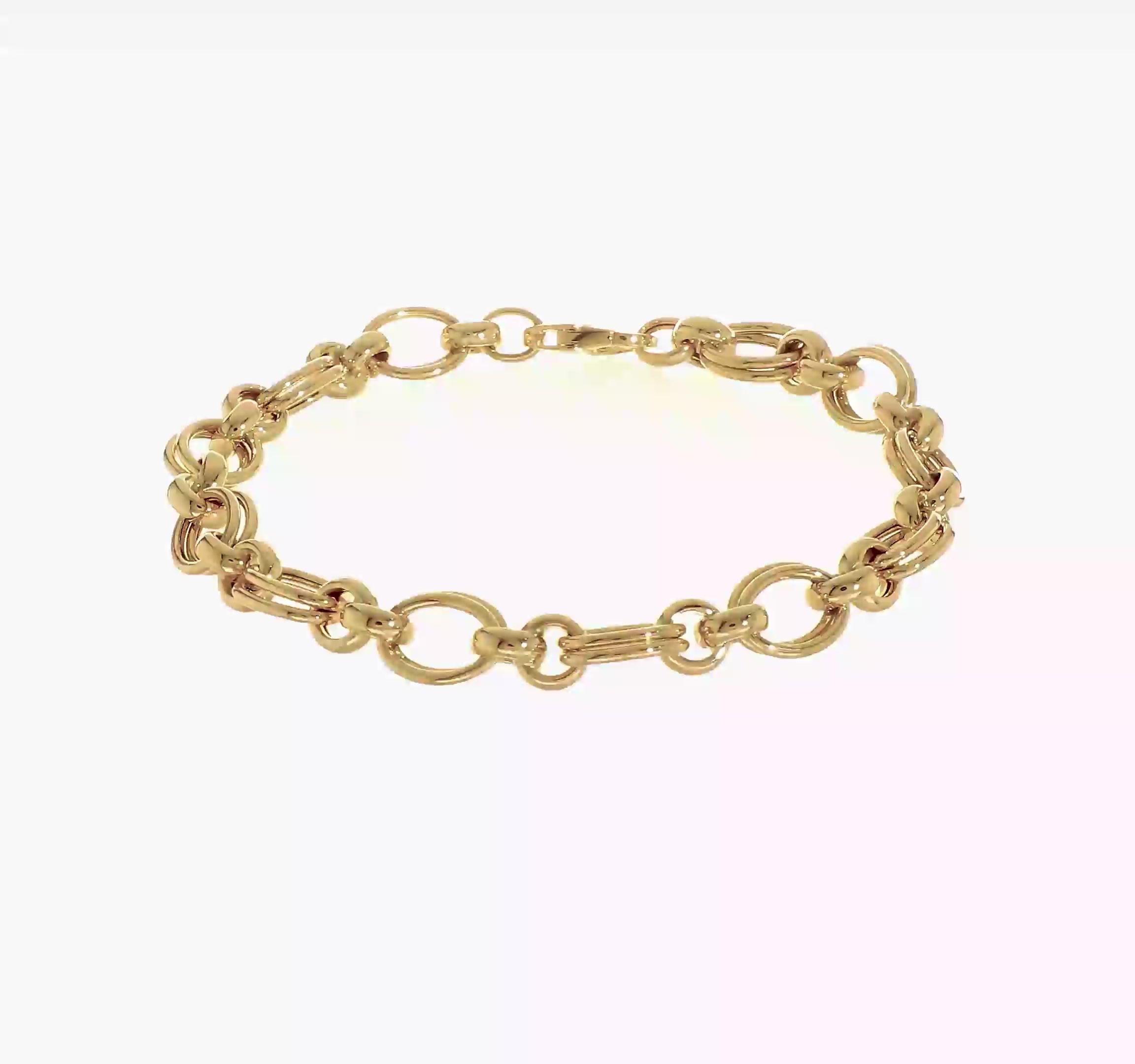 14kt Yellow Gold Polished Fancy Link Bracelet