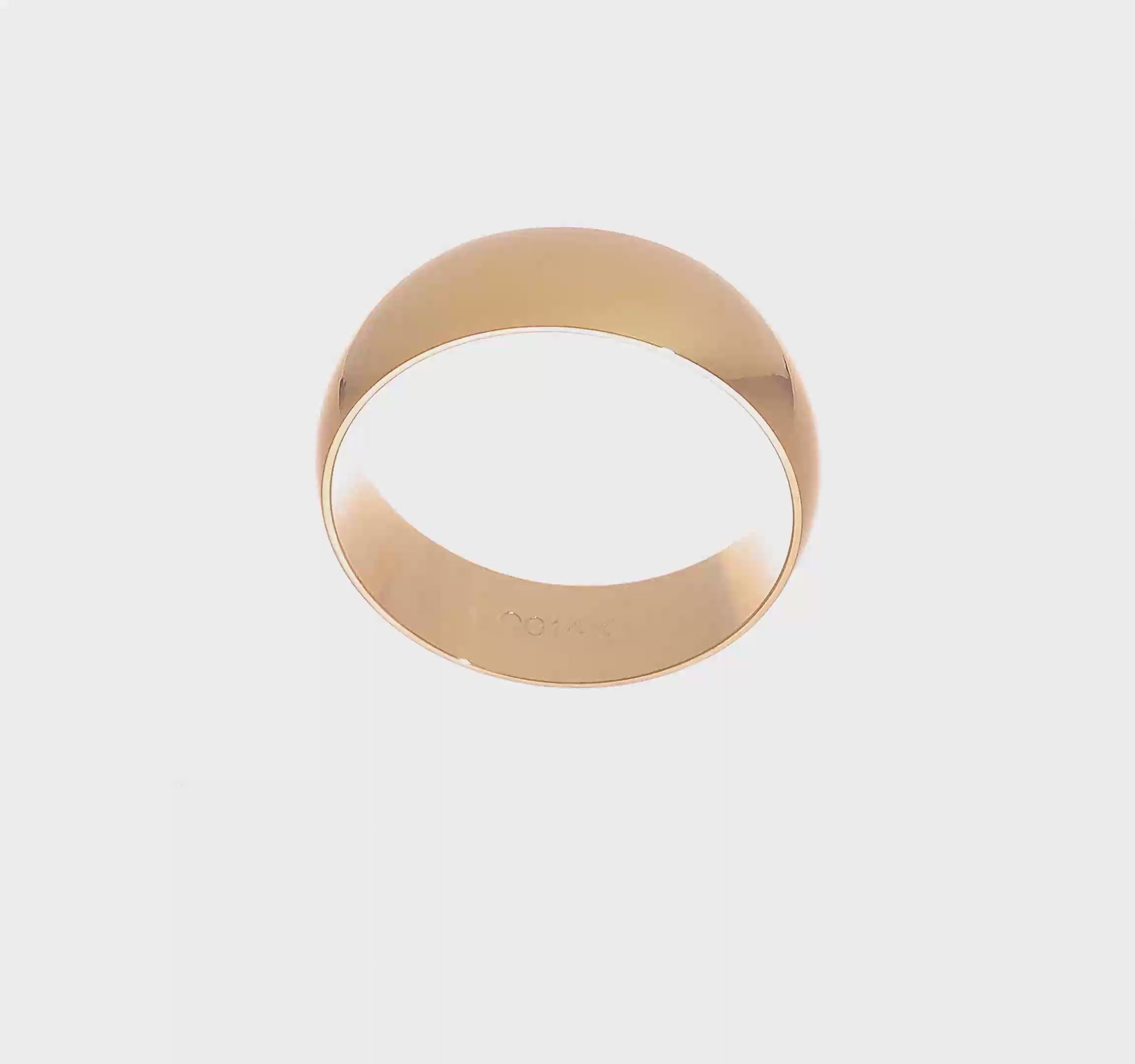 14kt Yellow Gold 7mm Half-Round Wedding Band Size 5.5