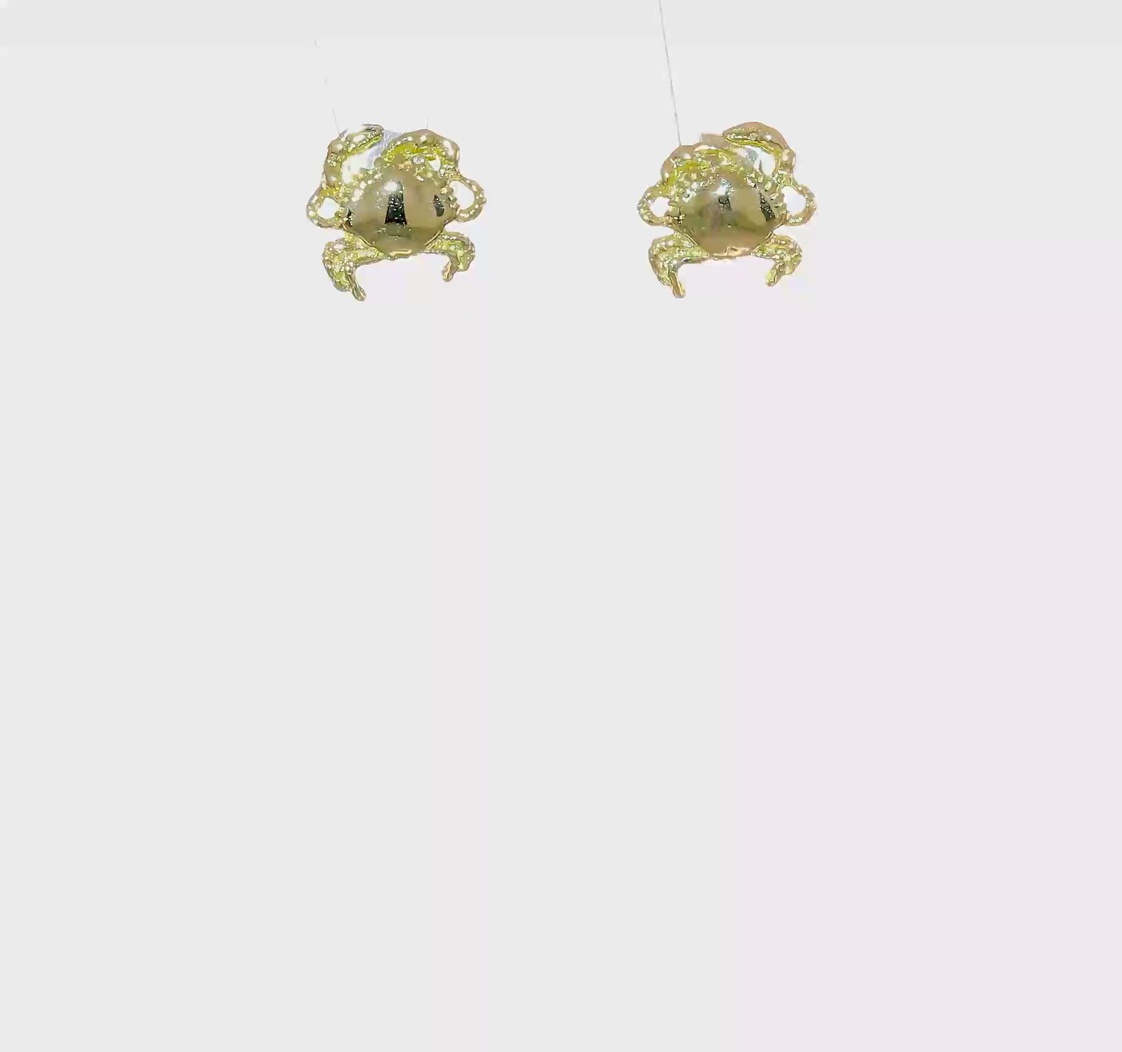 10kt Yellow Gold Crab Earrings