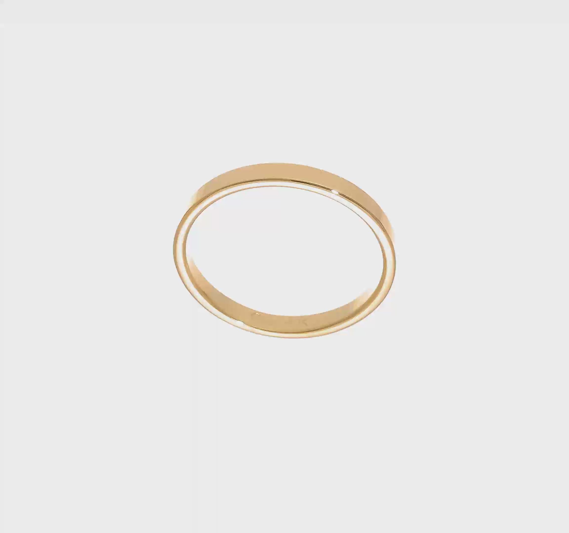 14kt Yellow Gold 2.5mm Lightweight Flat Wedding Band Size 4.5