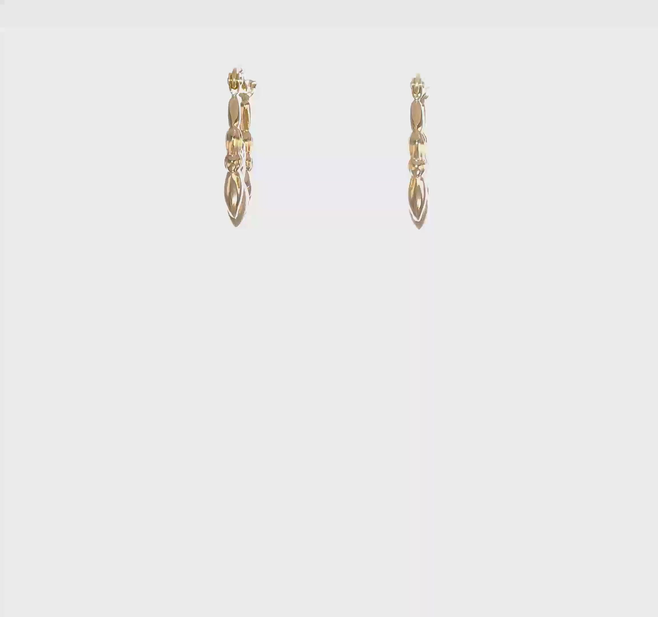 10kt Yellow Gold Polished & Satin Claddagh Hoop Earrings