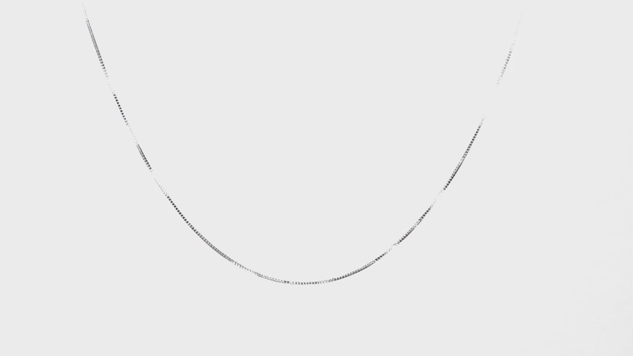 14KT White Gold Adjustable .55mm Baby Box Chain