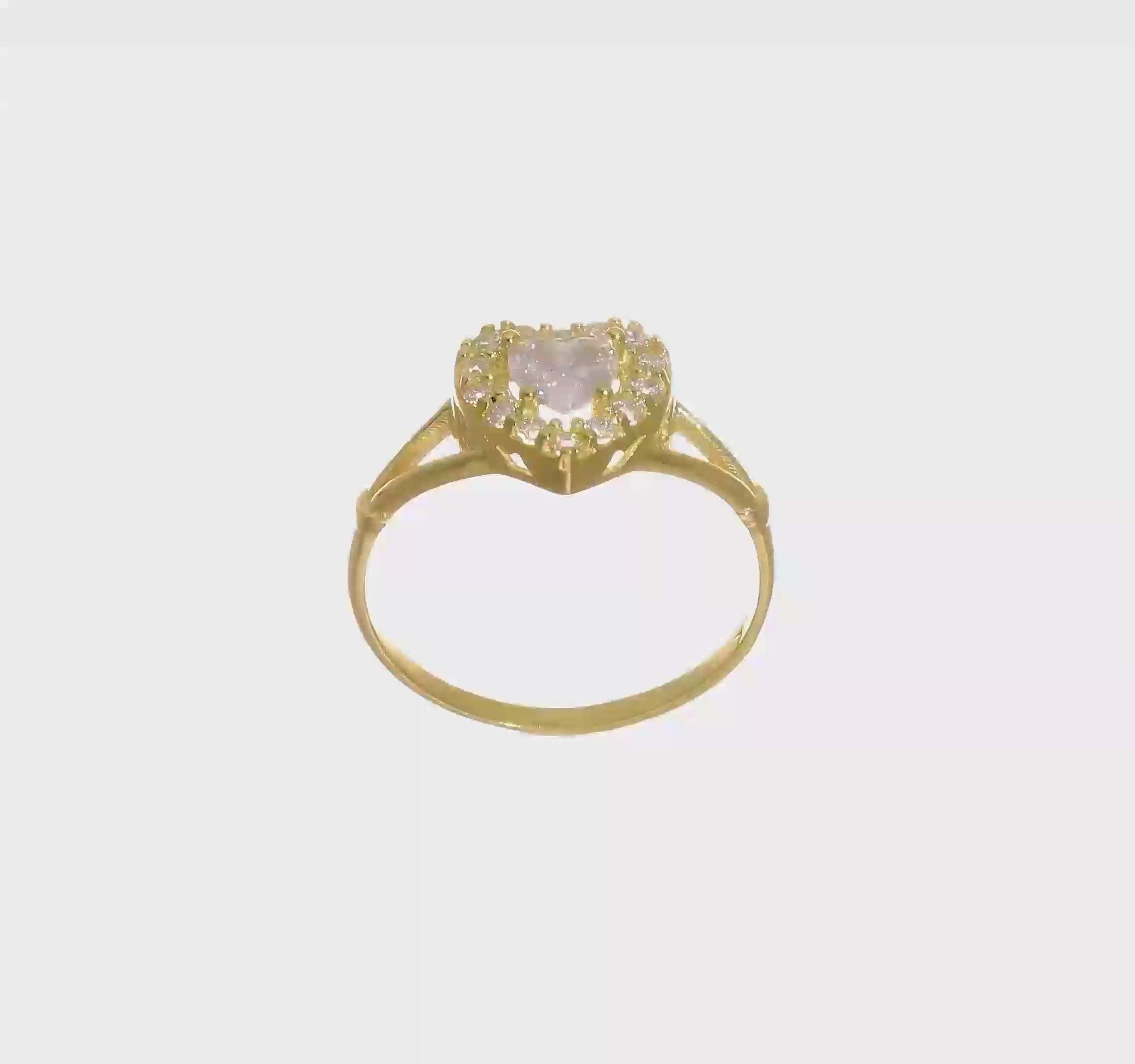 10kt Yellow Gold CZ Heart Ring