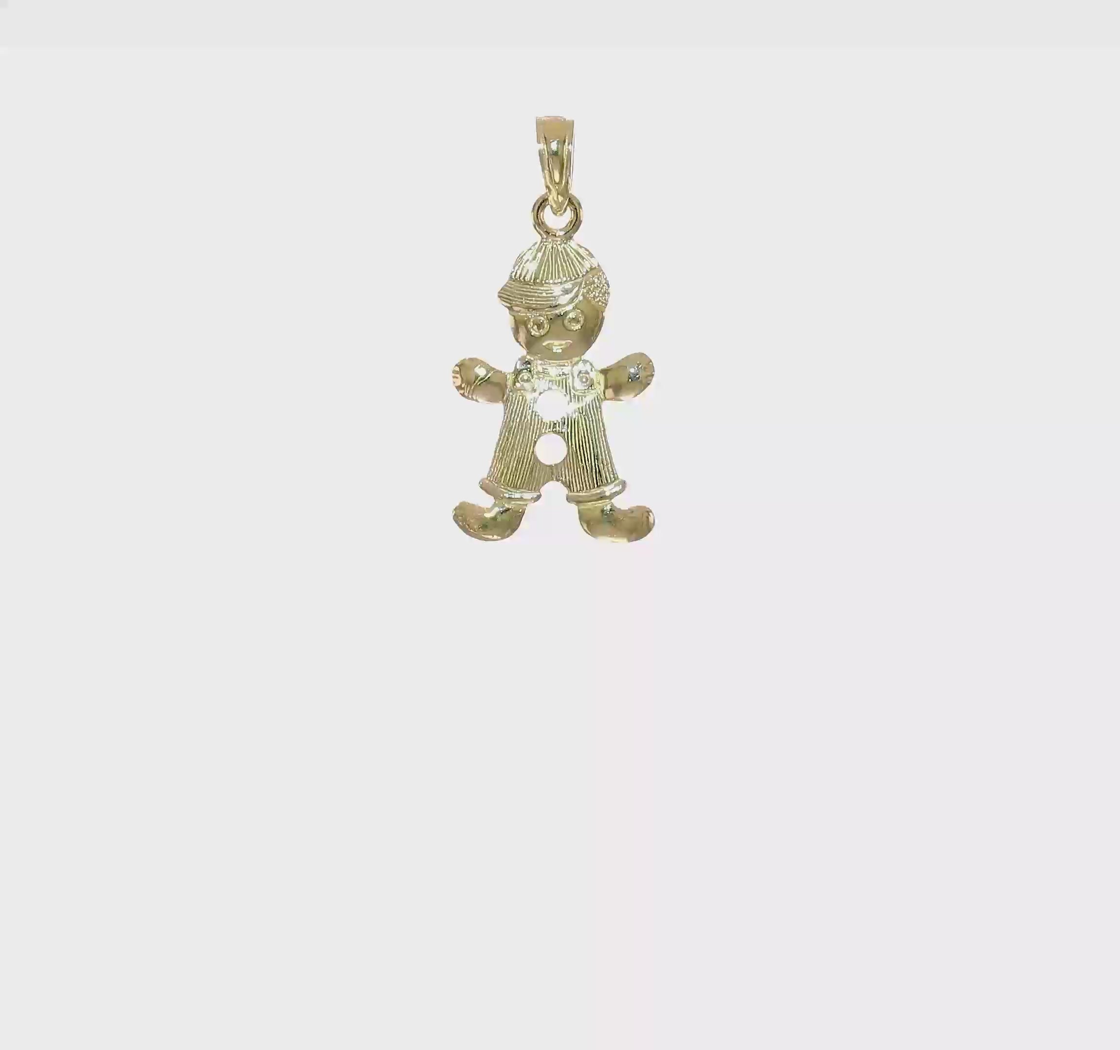 10kt Yellow Gold Playful Boy w/Cut Out Buttons Charm