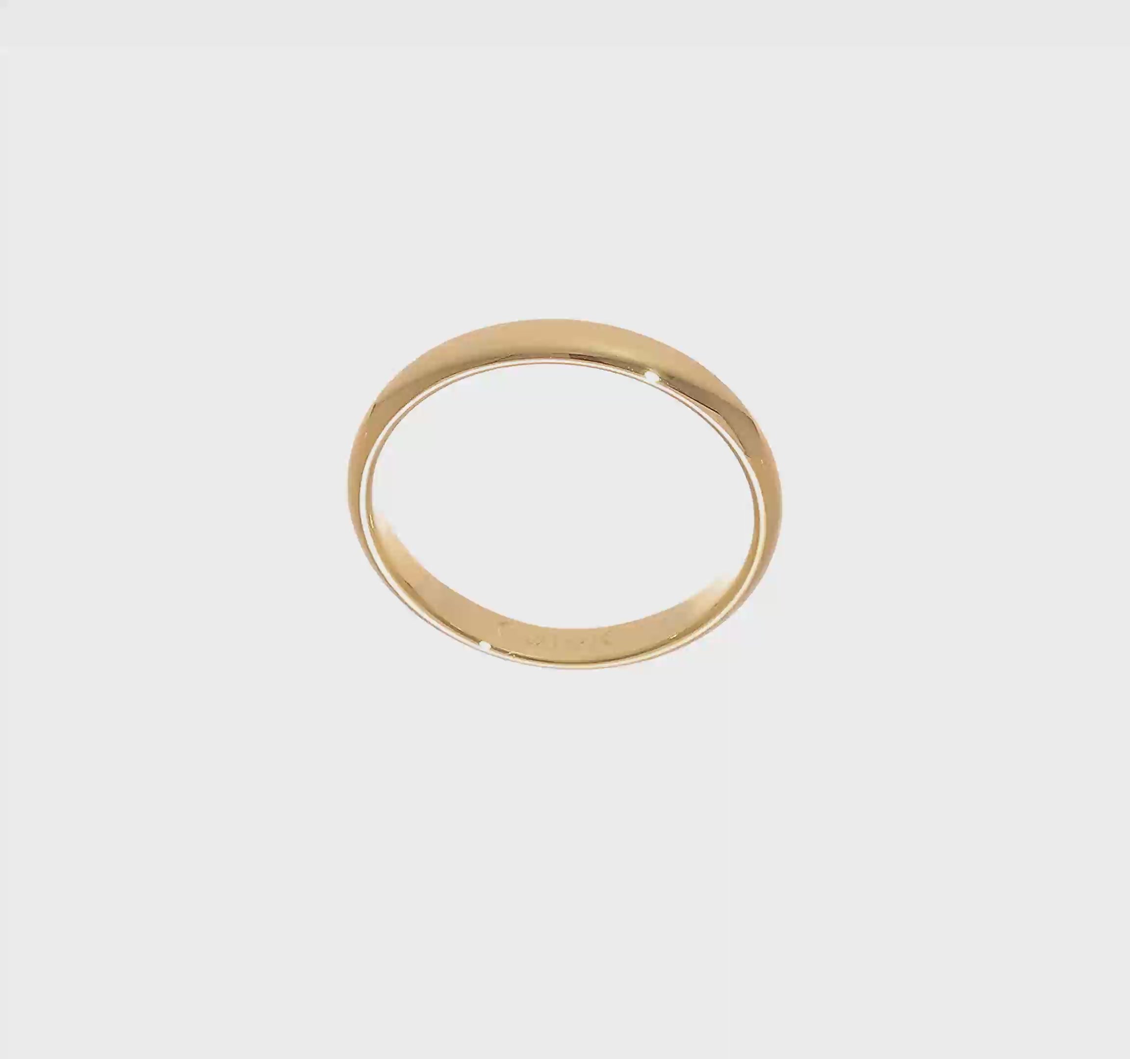 14kt Yellow Gold 3mm Half Round Wedding Band Size 14