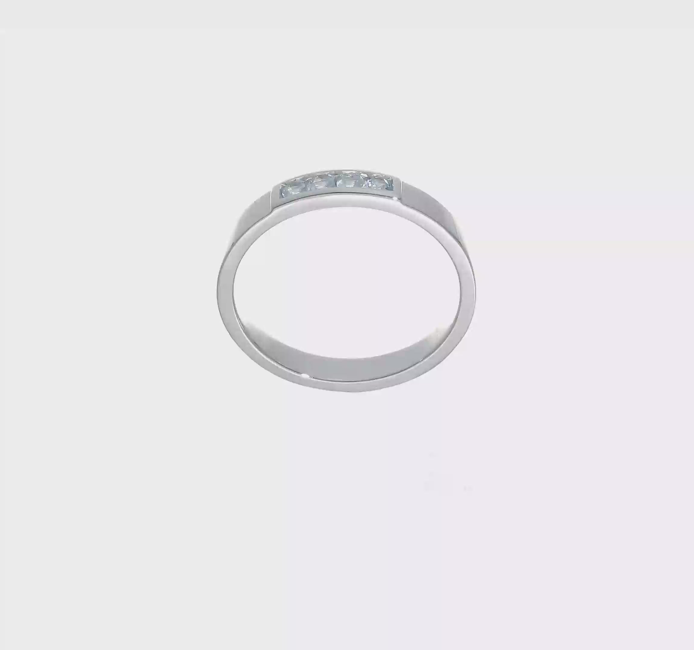 14kt White Gold 4-stone Blue Topaz Band
