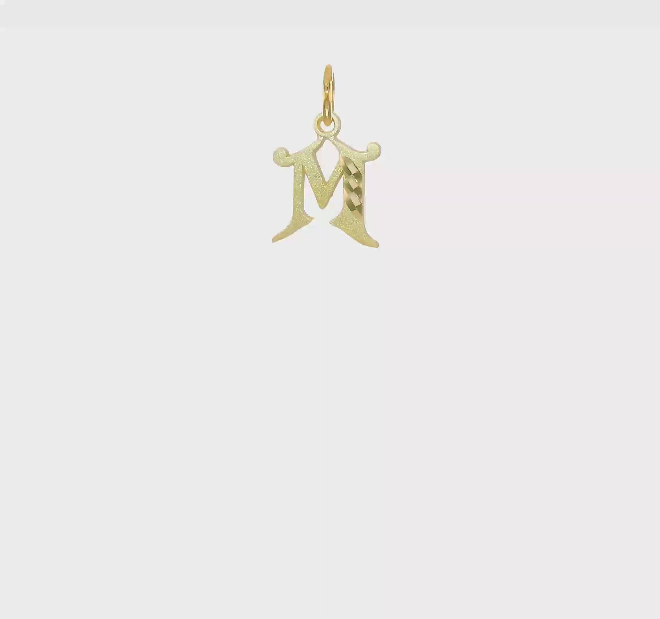 10kt Yellow Gold Initial M Charm