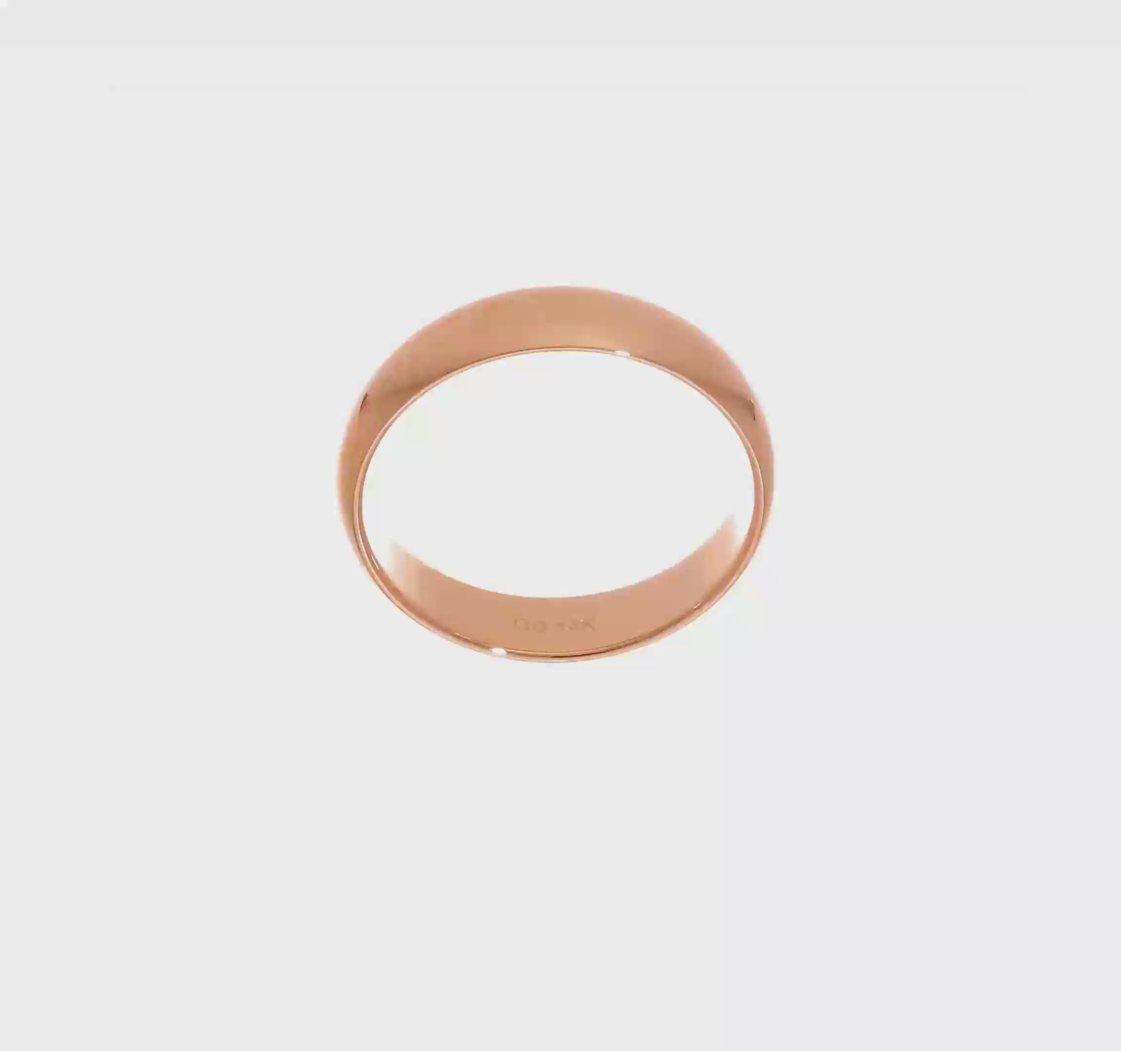 14kt Rose Gold 5mm Half Round Wedding Band Size 12.5