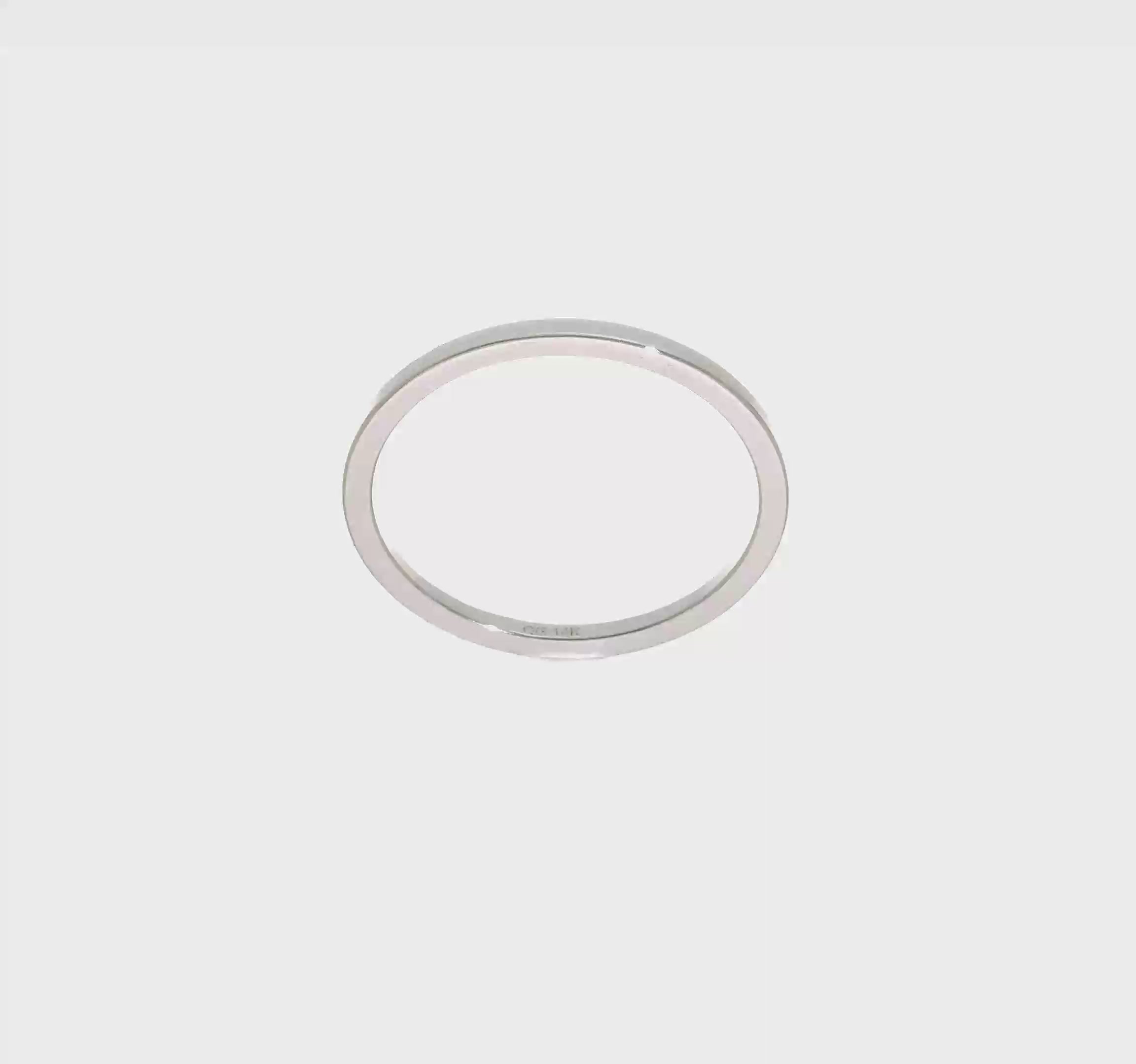 14KT White Gold 1.2mm Flat Polished Stackable Band Size 9