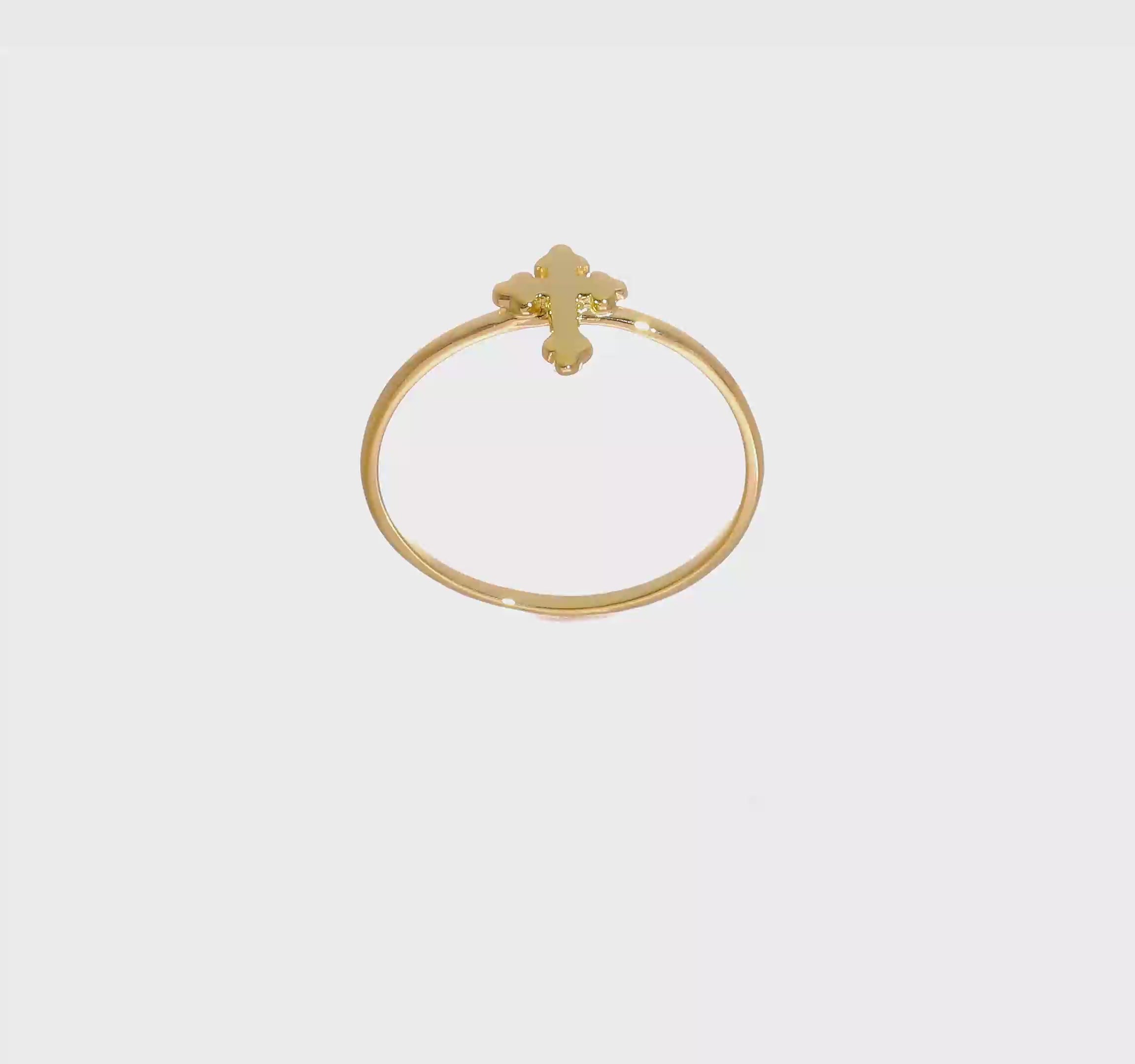 14kt Yellow Gold Polished Cross Ring