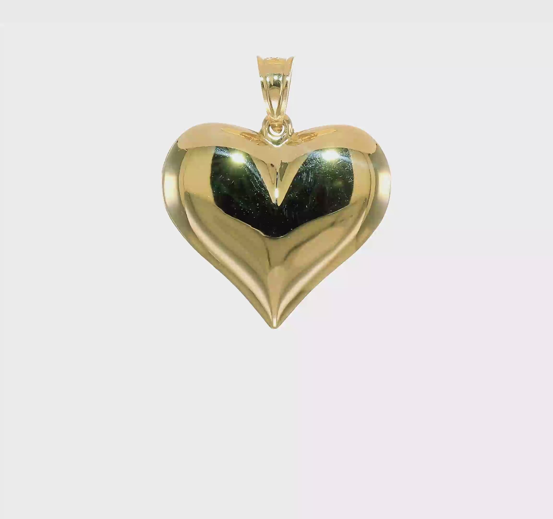 10KT Yellow Gold Polished 3-D Heart Pendant