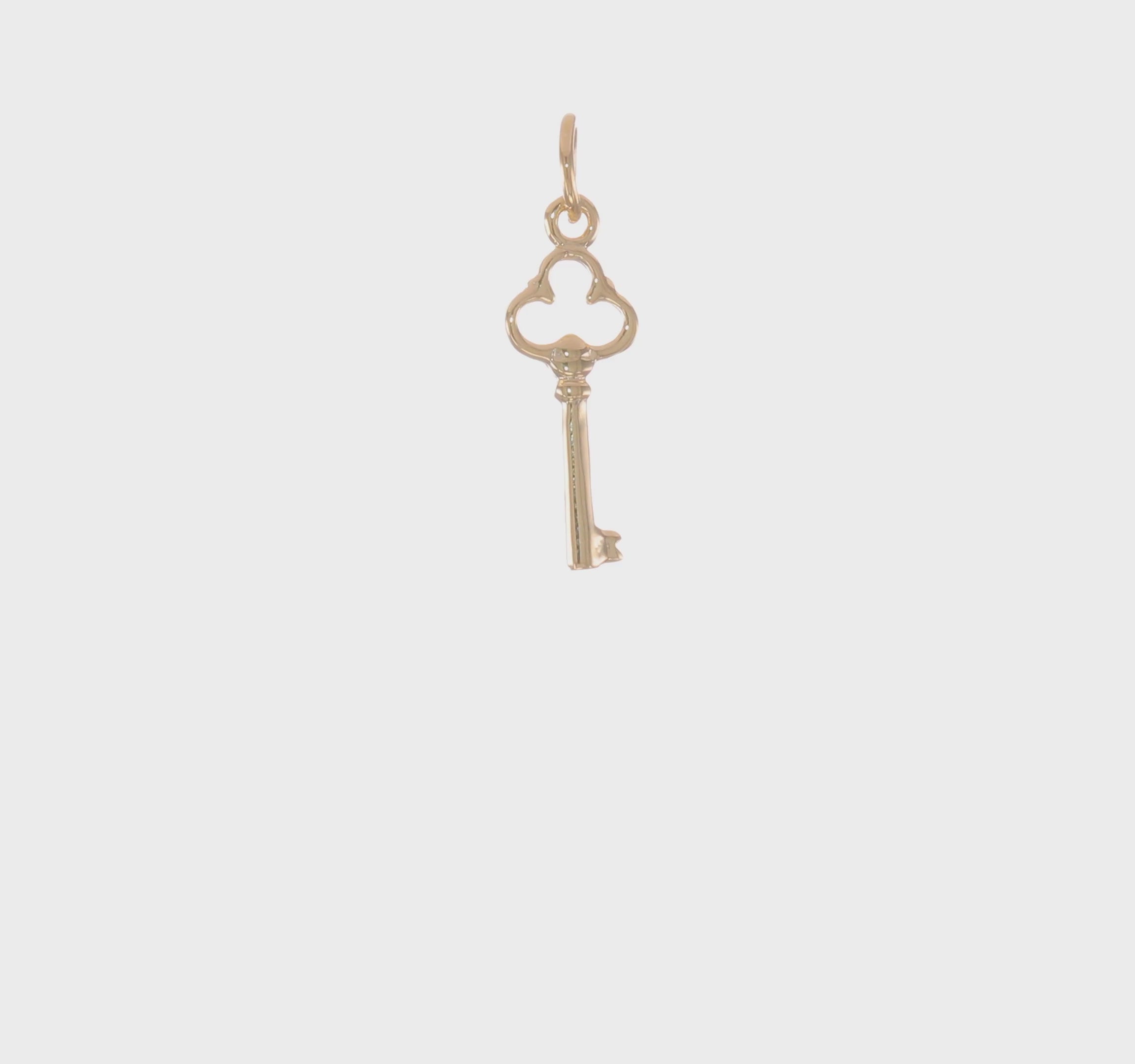 10kt Yellow Gold Solid Key Charm