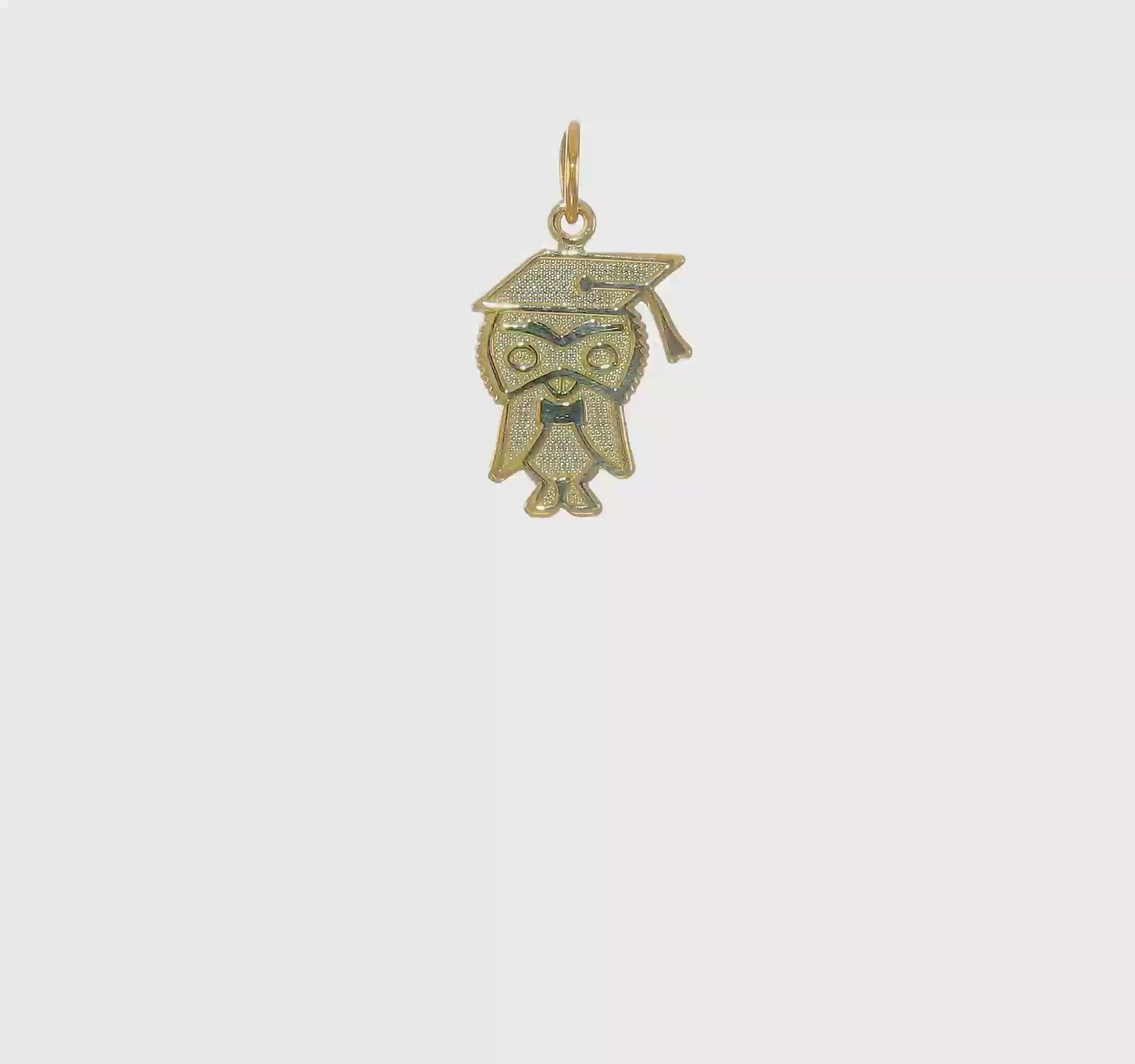10kt Yellow Gold Graduation Owl Charm