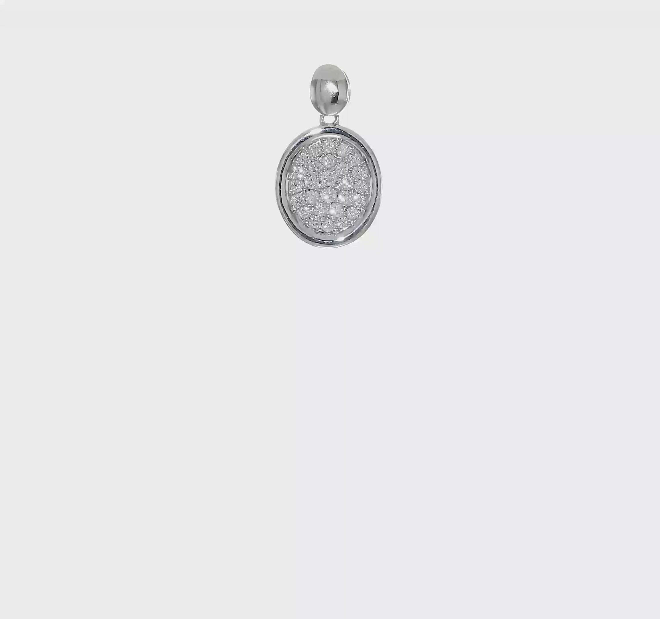 14kt White Gold 1/4ct. Diamond Fancy Oval Pendant