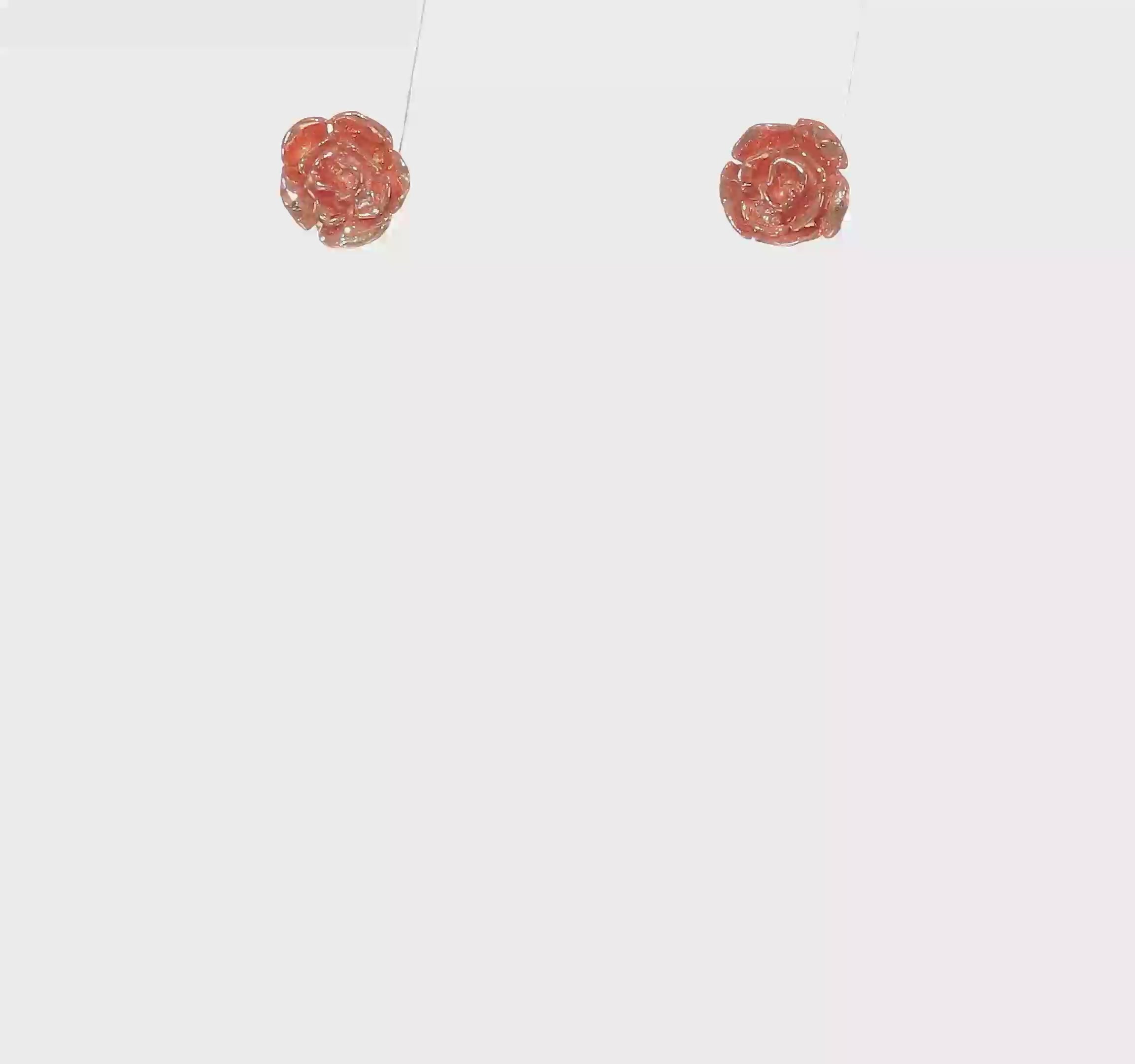 10kt Two-tone Black Hills Gold Rose Post Earrings