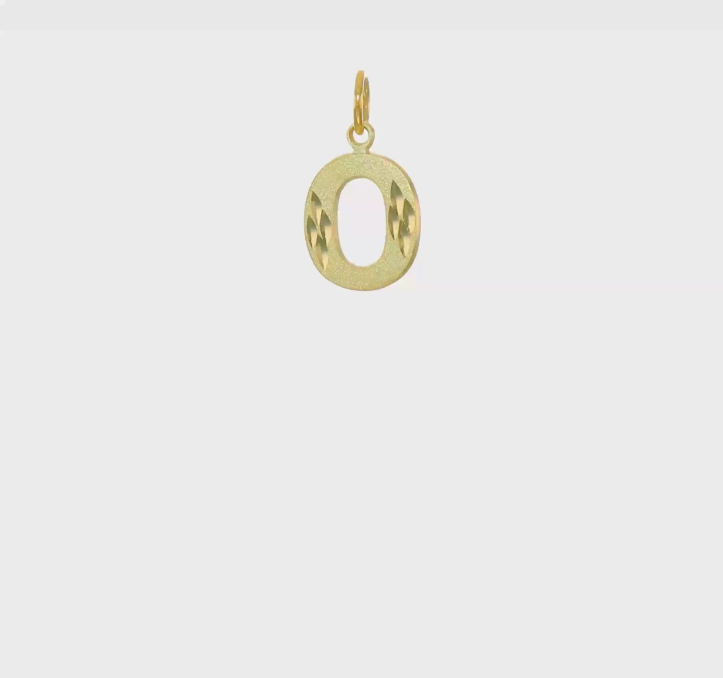 10kt Yellow Gold Initial O Charm