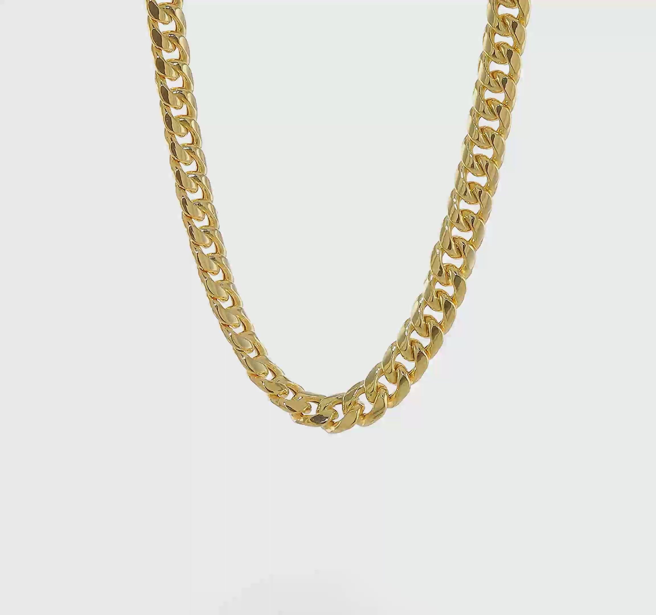 10kt Yellow Gold 9.3mm Semi-Solid Miami Cuban Chain